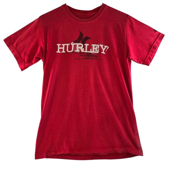 Y2K Hurley Kids T-Shirt Red Size L - Picture 1 of 12